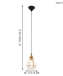 EGLO Hanglamp Tarbes Ø 17,5 Cm Koper -Binnenverlichting Verkoopwinkel DV 8 5864787 06 4c DE 20210211054512