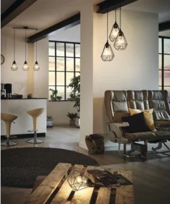 EGLO Hanglamp Tarbes 3-lichts Zwart