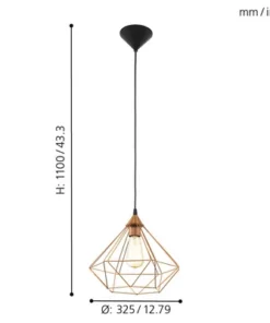 EGLO Hanglamp Tarbes Ø 32,5 Cm Koper -Binnenverlichting Verkoopwinkel DV 8 5865417 08 4c DE 20210211051751