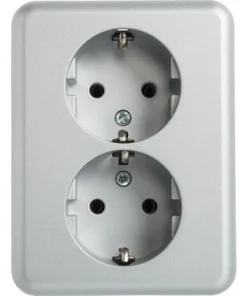 ROTH LANGE Plus Inbouw Wandcontactdoos (wcd) RA 2-voudig Zilver