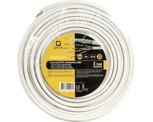 Q-LINK Combikabel Coax+UTP Wit 25 Meter 3 Q-LINK Combikabel Coax+UTP Wit 25 Meter - Afbeelding 3
