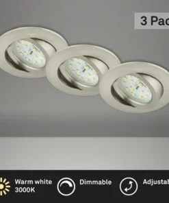 BRILONER LED Inbouwspot Set 8317 Ø 82 Mm Nikkel Mat, 3 Stuks