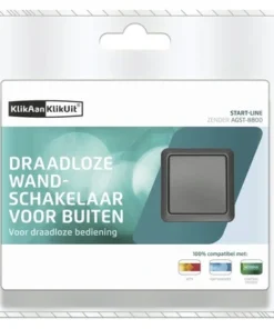 KLIKAANKLIKUIT® Draadloze Wandschakelaar Voor Buiten Enkel AGST-8800 Antraciet -Binnenverlichting Verkoopwinkel DV 8 6195246 02 4c NL 20170914185300
