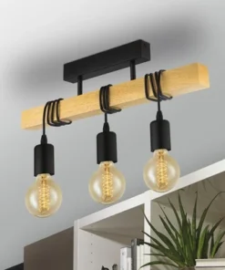 EGLO Plafondlamp Townshend 3-lichts Bruin/zwart