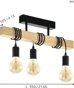 EGLO Plafondlamp Townshend 3-lichts Bruin/zwart -Binnenverlichting Verkoopwinkel DV 8 6642225 07 4c DE 20210211080926