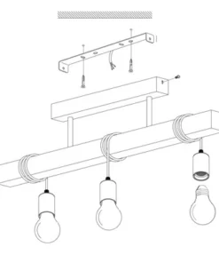 EGLO Plafondlamp Townshend 3-lichts Bruin/zwart -Binnenverlichting Verkoopwinkel DV 8 6642225 09 4c DE 20210211081212