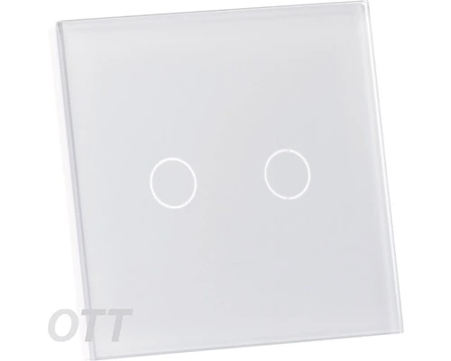 ONE TWO TOUCH Glaspaneel Dubbel Voor Touch Schakelmateriaal Wit 2 ONE TWO TOUCH Glaspaneel Dubbel Voor Touch Schakelmateriaal Wit - Afbeelding 2