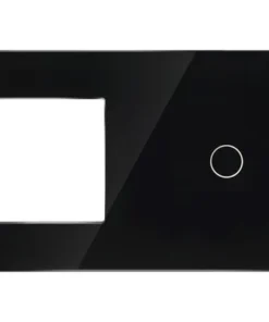 ONE TWO TOUCH Glaspaneel Combinatie 1x Afdekraam/1x Touch Enkel Zwart