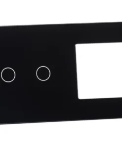 ONE TWO TOUCH Glaspaneel Combinatie 1x Afdekraam/1x Touch Dubbel Zwart