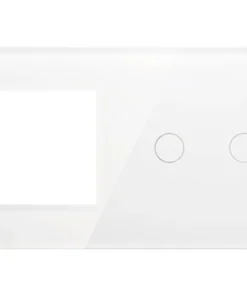 ONE TWO TOUCH Glaspaneel Combinatie 1x Afdekraam/1x Touch Dubbel Wit