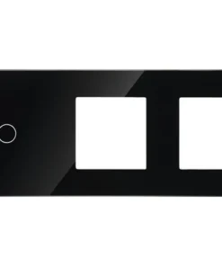 ONE TWO TOUCH Glaspaneel Combinatie 2x Afdekraam/1x Touch Enkel Zwart