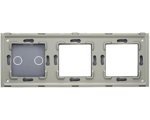 ONE TWO TOUCH Glaspaneel Combinatie 2x Afdekraam/1x Touch Dubbel Zwart 3 ONE TWO TOUCH Glaspaneel Combinatie 2x Afdekraam/1x Touch Dubbel Zwart - Afbeelding 3