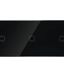 ONE TWO TOUCH Glaspaneel 3x Enkel Voor Touch Schakelmateriaal Zwart