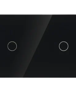 ONE TWO TOUCH Glaspaneel 2x Enkel Voor Touch Schakelmateriaal Zwart