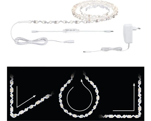 PAULMANN FlexLED 3D Basisset Warmwit 300 Cm Wit 4 PAULMANN FlexLED 3D Basisset Warmwit 300 Cm Wit - Afbeelding 4