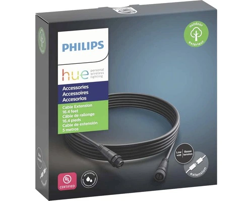 PHILIPS Hue Verlengkabel Voor 24V Buitenverlichting Zwart, 5 Meter 2 PHILIPS Hue Verlengkabel Voor 24V Buitenverlichting Zwart, 5 Meter - Afbeelding 2