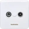 TECHNETIX Coax Wandcontactdoos 2-gats Wit