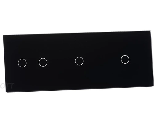 ONE TWO TOUCH Glaspaneel 2x Enkel/1x Dubbel Voor Touch Schakelmateriaal Zwart 1 ONE TWO TOUCH Glaspaneel 2x Enkel/1x Dubbel Voor Touch Schakelmateriaal Zwart