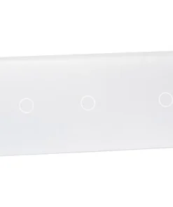 ONE TWO TOUCH Glaspaneel 2x Enkel/1x Dubbel Voor Touch Schakelmateriaal Wit