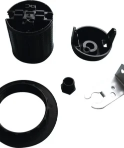 Fitting E27 Haaks Zwart Met Schroefdraad En Schroefring