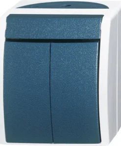 BUSCH-JAEGER Serieschakelaar Ocean Opbouw IP44 Lichtgrijs/blauwgroen Spatwaterdicht