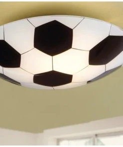 EGLO Plafonniere Voetbal Ø 25,5 Cm Zwart/wit