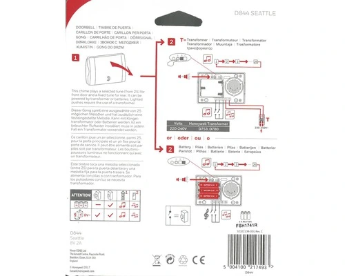 FRIEDLAND Elektronische Gong Seattle Wit D844 2 FRIEDLAND Elektronische Gong Seattle Wit D844 - Afbeelding 2
