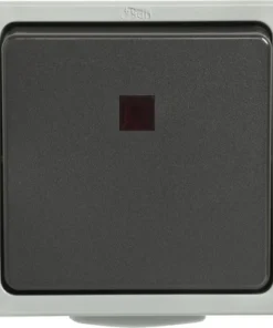 Opbouw Wisselschakelaar Met Controlelampje IP54 Lichtgrijs/donkergrijs Spatwaterdicht