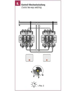 Opbouw Wisselschakelaar Met Controlelampje IP54 Lichtgrijs/donkergrijs Spatwaterdicht -Binnenverlichting Verkoopwinkel DV 8 7485647 03 4c DE 20190923131752