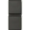 Opbouw Wandcontactdoos (wcd) 2-voudig RA IP54 Lichtgrijs/donkergrijs Spatwaterdicht