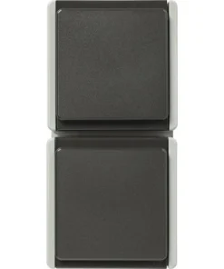 Opbouw Wandcontactdoos (wcd) 2-voudig RA IP54 Lichtgrijs/donkergrijs Spatwaterdicht