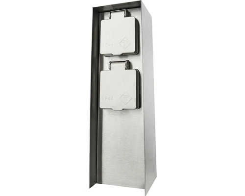 PHILIPS Buitenstopcontact 2-voudig RVS 1 PHILIPS Buitenstopcontact 2-voudig RVS