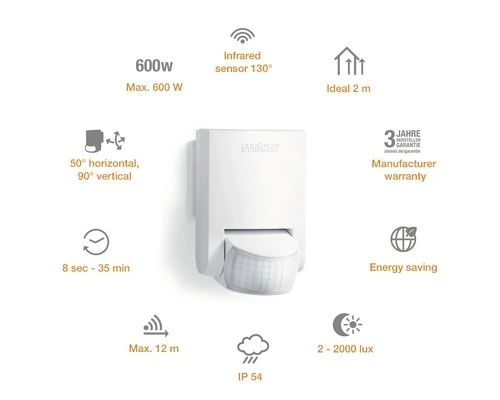 STEINEL Bewegingsmelder IS130-2 Wit 6 STEINEL Bewegingsmelder IS130-2 Wit - Afbeelding 6
