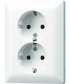 JUNG A500 Wandcontactdoos (wcd) RA 2-voudig Alpine Wit AS 5020 U WW