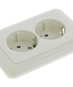BUSCH-JAEGER SI Inbouw Wandcontactdoos (wcd) RA 2-voudig RA Vlak Model Crème