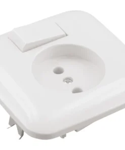 BUSCH-JAEGER SI Inbouw Basiselement Combinatie Wandcontactdoos (wcd) 1-voudig + Wisselschakelaar Crème