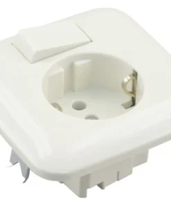 BUSCH-JAEGER SI Inbouw Basiselement Combinatie Wandcontactdoos (wcd) RA 1-voudig + Wisselschakelaar Crème