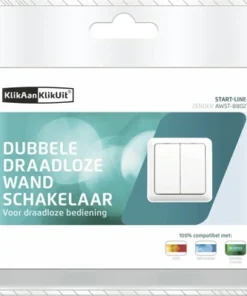 KLIKAANKLIKUIT® Draadloze Dubbele Wandschakelaar AWST-8802 Wit 7 KLIKAANKLIKUIT® Draadloze Dubbele Wandschakelaar AWST-8802 Wit -Binnenverlichting Verkoopwinkel DV 8 7880042 03 4c NL 20170915125343