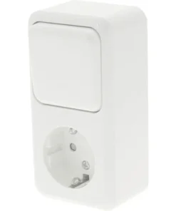 Opbouw Combinatie Wandcontactdoos (wcd) RA 1-voudig + Wisselschakelaar Polar Wit