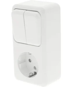 Opbouw Combinatie Wandcontactdoos (wcd) RA 1-voudig + Serieschakelaar Polar Wit