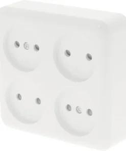 Opbouw Wandcontactdoos (wcd) 4-voudig Vierkant Polar Wit