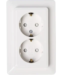 KOPP Milano Inbouw Wandcontactdoos (wcd) Milano RA 2-voudig Met Kinderbeveiliging Wit