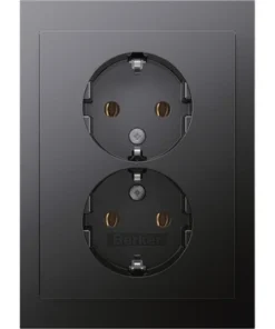 BERKER K1 Inbouw Wandcontactdoos (wcd) RA 2-voudig Antraciet