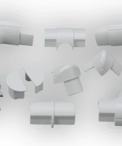 D-LINE Accessoireset T.b.v. Kabelgoot Halfrond 30x15 Mm Wit, 10-delig